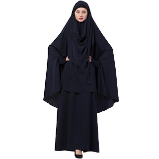 Islamic Burqa-Khimar combo- Navy Blue